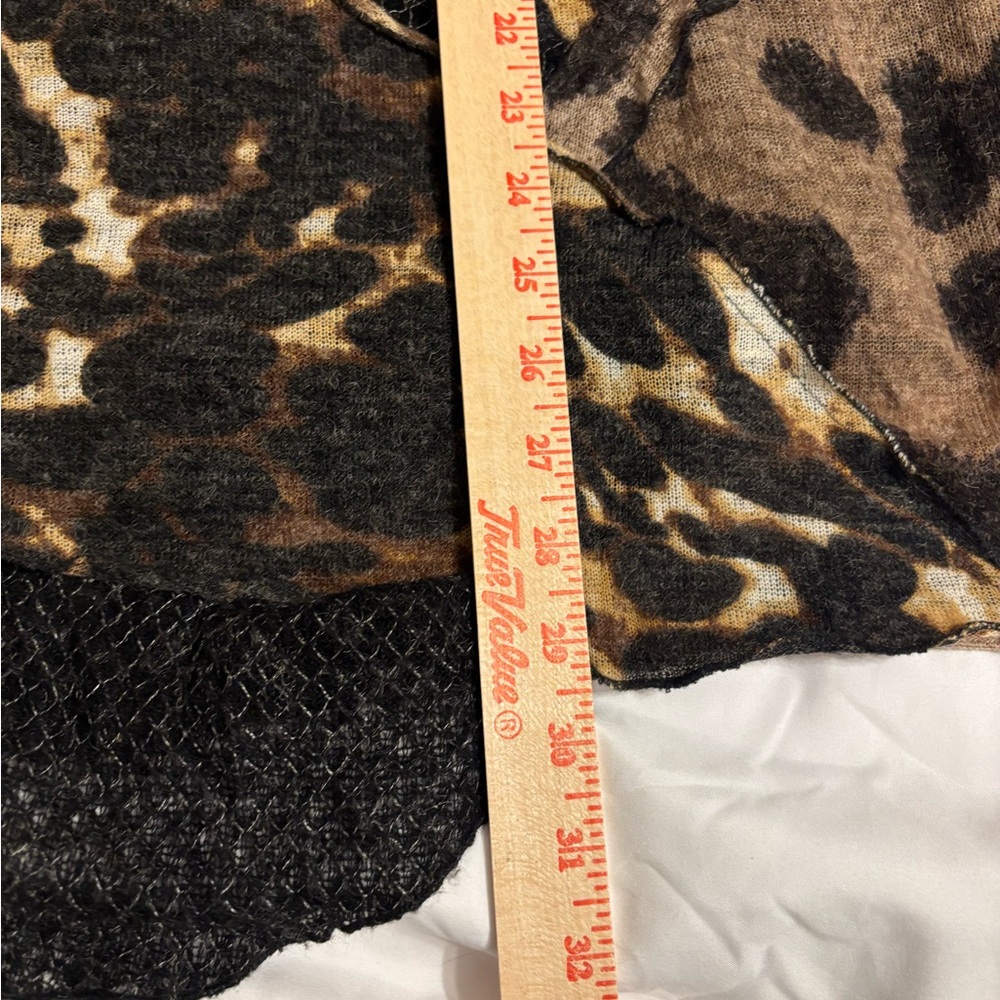 Ali Miles XL Patchwork Leopard Print Tunic Top Mixed Media Artsy Boho - Picture 5 of 8